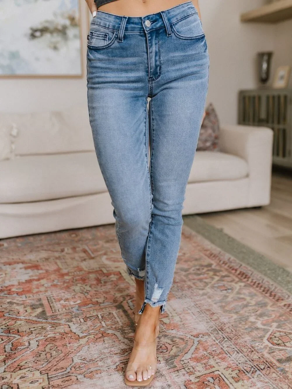 JUDY BLUE Mid Rise Moisture Wicking Skinny Jeans | Size: 0/24 - Picture 5 of 7